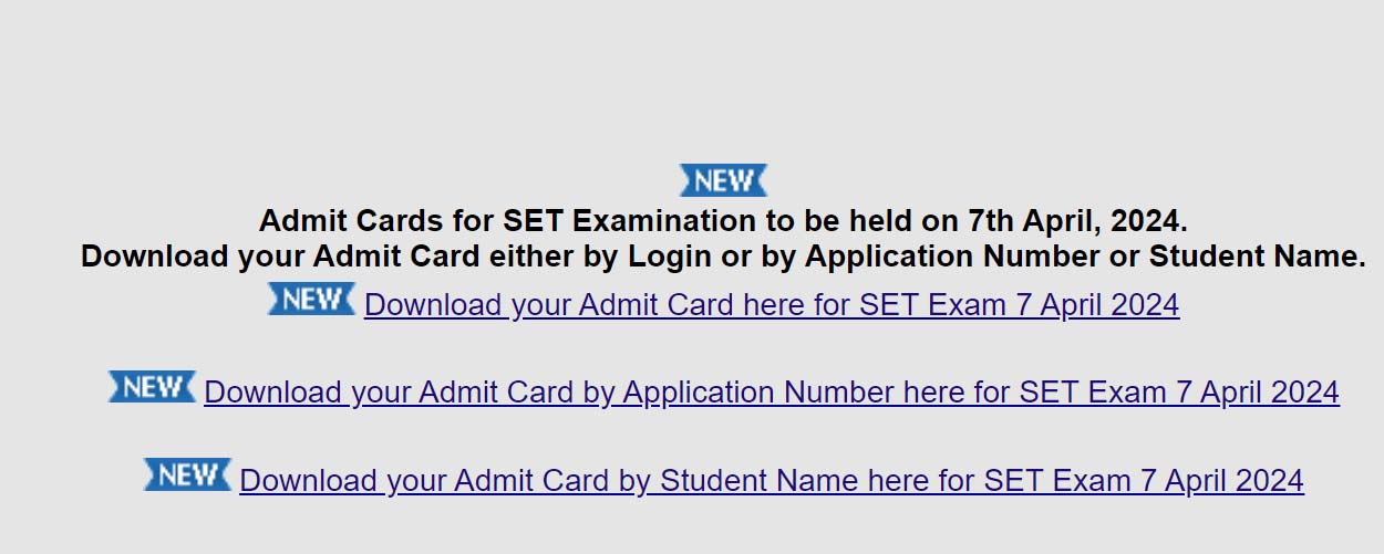 Maharashtra SET Admit Card